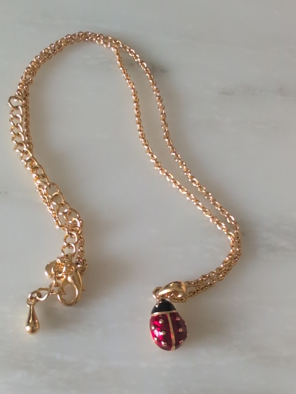 Joan Rivers Gold-Tone Red Ladybug Pendant Necklace